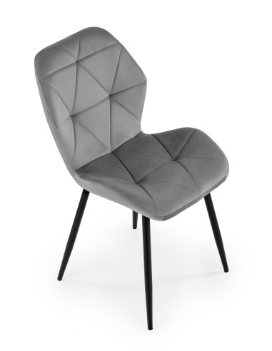 K453 Krzesło Pikowane Velvet Popielate - Subtelna Elegancja i Wygoda