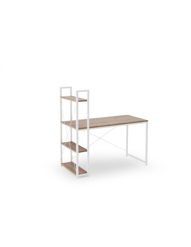 Biurko loftowe VIRAN B1 biały / dąb sonoma