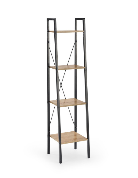 NARVIK REG1 Regał Loftowy Czarny/Dąb Sonoma - Przechowywanie w Stylu Loft