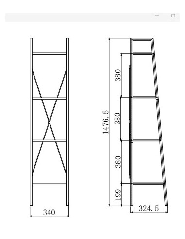 NARVIK REG1 Regał Loftowy Czarny/Dąb Sonoma - Przechowywanie w Stylu Loft