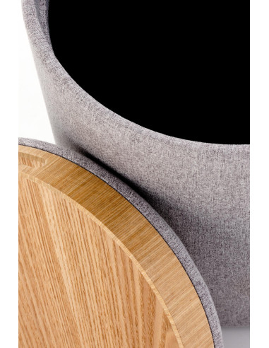 Zestaw 2 puf z pojemnikiem KAVI , jasny popiel