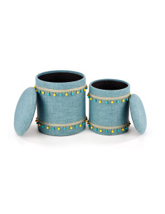 GRADO Zestaw 2 Puf Jasny Niebieski - Słodki Akcent i Funkcjonalność 2