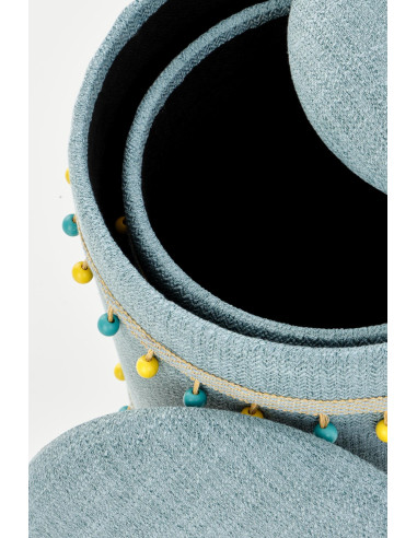 Zestaw 2 puf SIMONE, jasny niebieski