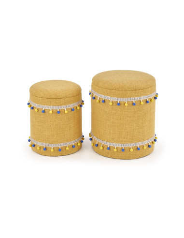 GRADO Zestaw 2 Puf Żółty - Słoneczna Energia i Praktyczność