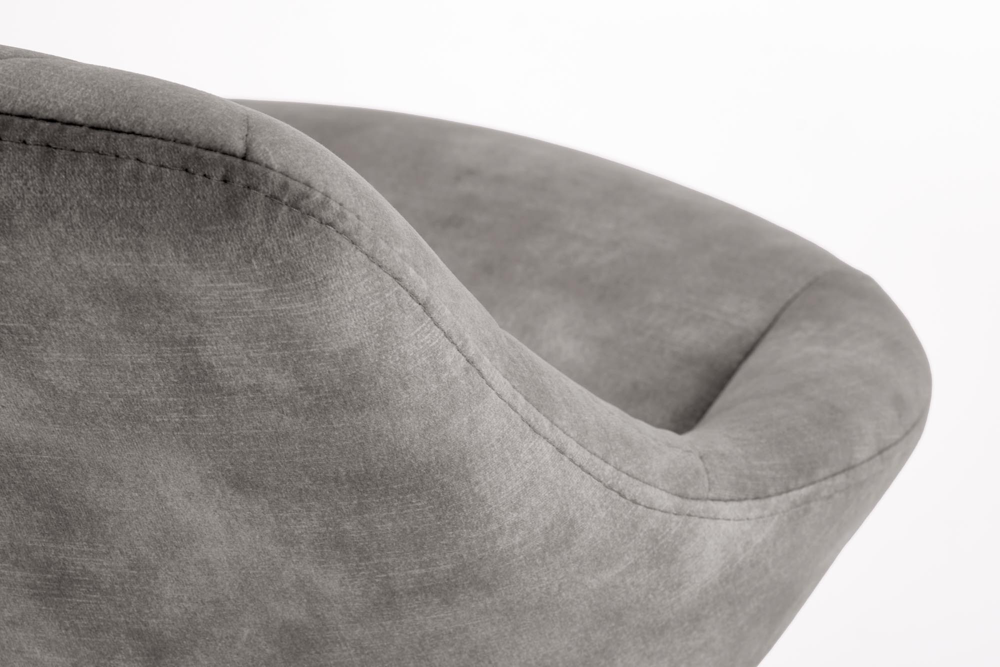 Zbliżenie na szare aksamitne obicie hokera H102 Velvet.