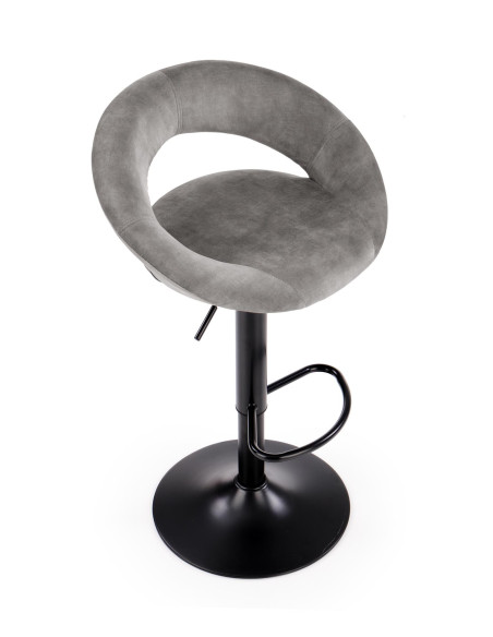 H102 Hoker Velvet Popielaty - Regulowana Wysokość - Elegancja