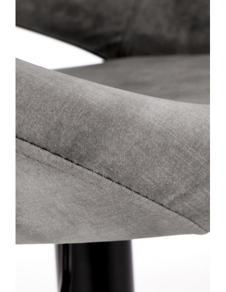 H102 Hoker Velvet Popielaty - Regulowana Wysokość - Elegancja