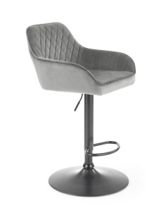 H103 Hoker Pikowany Velvet Popielaty - Regulowana Wysokość - Stylowy