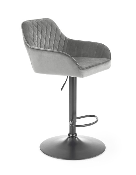 H103 Hoker Pikowany Velvet Popielaty - Regulowana Wysokość - Stylowy