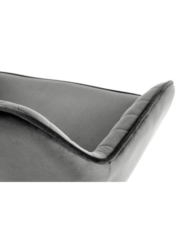 H103 Hoker Pikowany Velvet Popielaty - Regulowana Wysokość - Stylowy