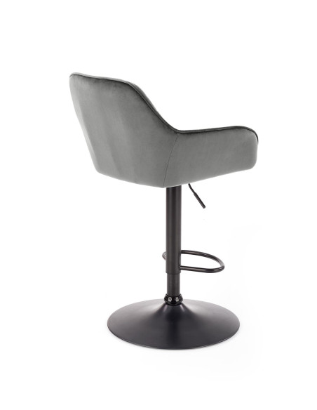 H103 Hoker Pikowany Velvet Popielaty - Regulowana Wysokość - Stylowy