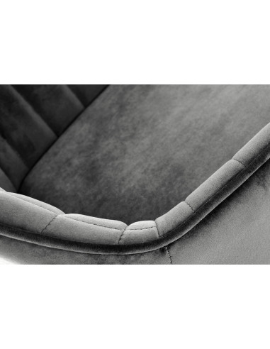 H103 Hoker Pikowany Velvet Popielaty - Regulowana Wysokość - Stylowy