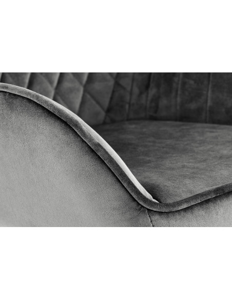 H103 Hoker Pikowany Velvet Popielaty - Regulowana Wysokość - Stylowy