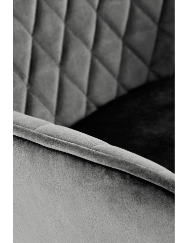 H103 Hoker Pikowany Velvet Popielaty - Regulowana Wysokość - Stylowy