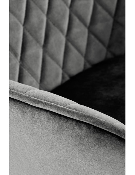 H103 Hoker Pikowany Velvet Popielaty - Regulowana Wysokość - Stylowy