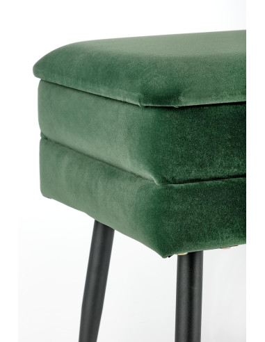 VELVA Ławka z Pojemnikiem Ciemna Zieleń Czarne Nóżki - Ładna i Praktyczna