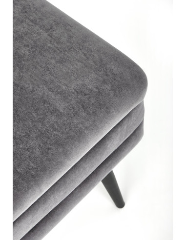 VELVA Ławka z Pojemnikiem Popielata Czarne Nóżki - Nowoczesność i Styl