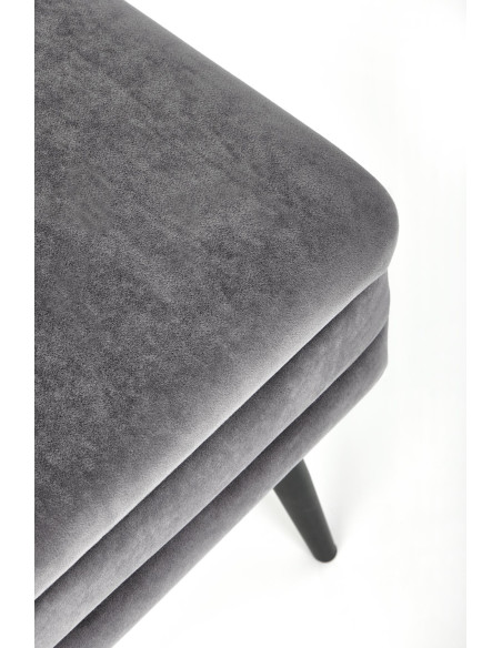 VELVA Ławka z Pojemnikiem Popielata Czarne Nóżki - Nowoczesność i Styl