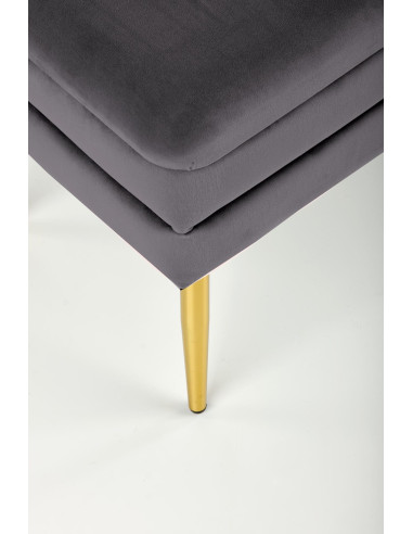 VELVA Ławka z Pojemnikiem Popielata Złote Nóżki - Subtelność Glamour