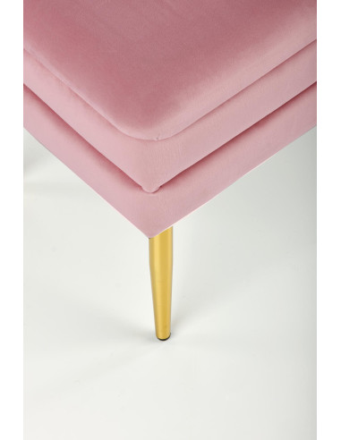 VELVA Ławka Glamour z Pojemnikiem Różowa Złote Nóżki - Akcent Glamour