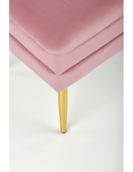 VELVA Ławka Glamour z Pojemnikiem Różowa Złote Nóżki - Akcent Glamour