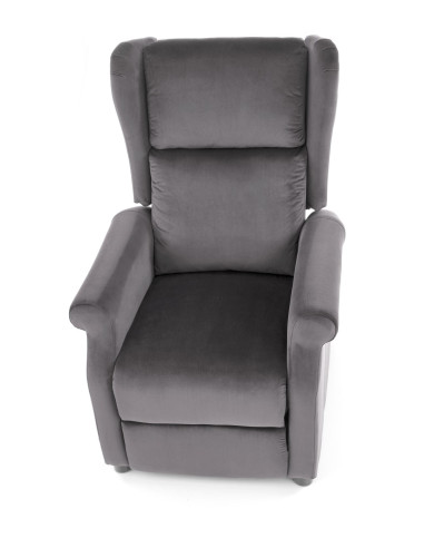 AGUSTIN 2 Fotel Rozkładany Popielaty Velvet - Komfort i Nowoczesność