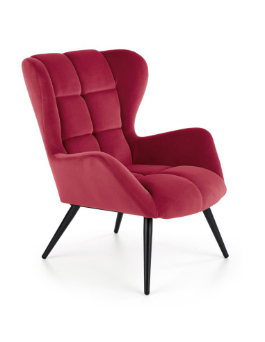 TYRION Fotel Wypoczynkowy USZAK Bordowy Velvet - Elegancja i Wygoda