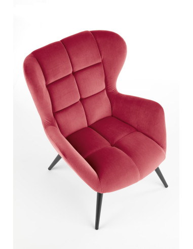 TYRION Fotel Wypoczynkowy USZAK Bordowy Velvet - Elegancja i Wygoda