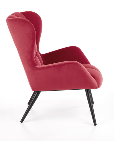 TYRION Fotel Wypoczynkowy USZAK Bordowy Velvet - Elegancja i Wygoda