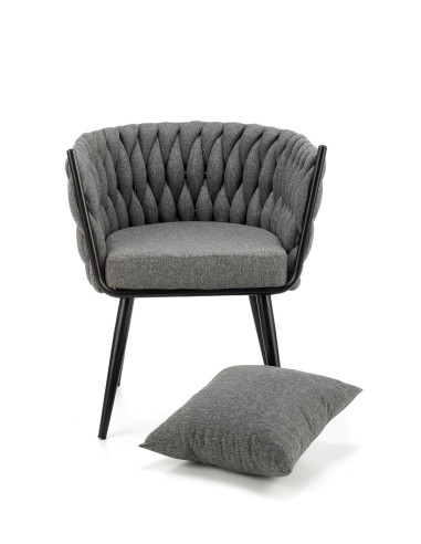 AVATAR Fotel Wypoczynkowy Popielaty z Poduszką - Komfort i Design