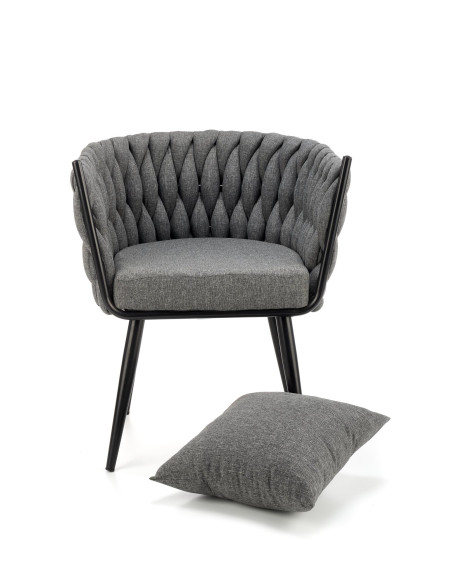 AVATAR Fotel Wypoczynkowy Popielaty z Poduszką - Komfort i Design