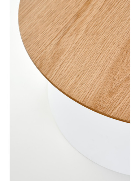 AZURRA S Okrągła Ława Fi69cm Naturalny/Biały - Naturalność i Świeżość