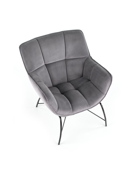 BELTON Fotel Wypoczynkowy Popielaty Velvet - Subtelność i Komfort