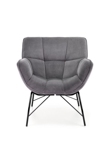 BELTON Fotel Wypoczynkowy Popielaty Velvet - Subtelność i Komfort