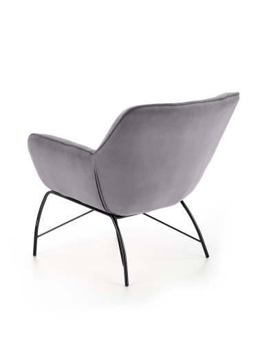 BELTON Fotel Wypoczynkowy Popielaty Velvet - Subtelność i Komfort