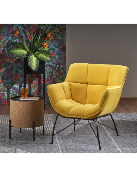 BELTON Fotel Wypoczynkowy Żółty - Energia i Styl