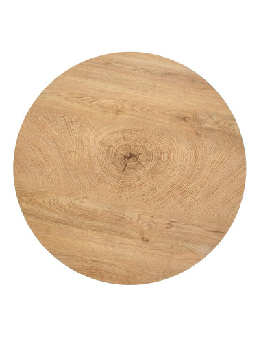 BROOKLYN Okrągła Ława Fi80cm Dąb Naturalny/Czarny - Drewno i Nowoczesność