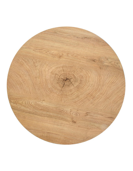 BROOKLYN Okrągła Ława Fi80cm Dąb Naturalny/Czarny - Drewno i Nowoczesność