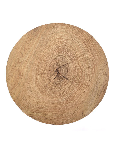 BROOKLYN S Okrągła Ława Fi45cm Dąb Naturalny/Czarny - Minimalizm i Elegancja