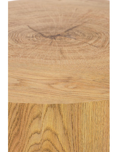 BROOKLYN S Okrągła Ława Fi45cm Dąb Naturalny/Czarny - Minimalizm i Elegancja