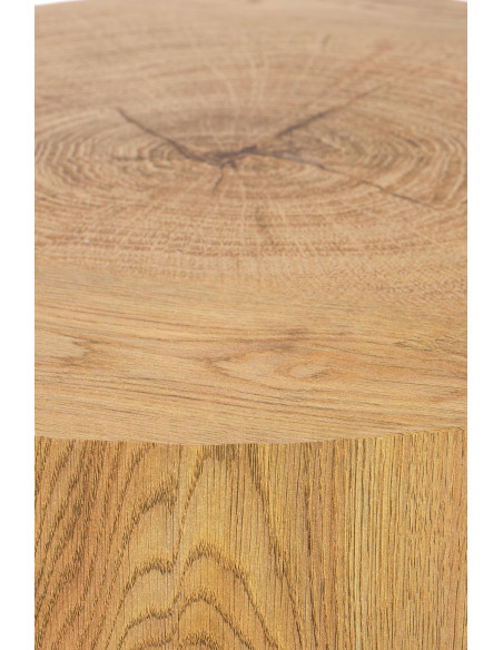 BROOKLYN S Okrągła Ława Fi45cm Dąb Naturalny/Czarny - Minimalizm i Elegancja