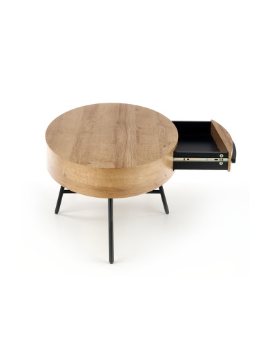 Owalna ława z szufladą FLORES loftowa 