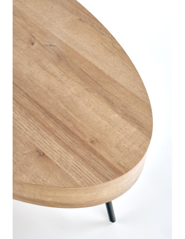 Owalna ława z szufladą FLORES loftowa 