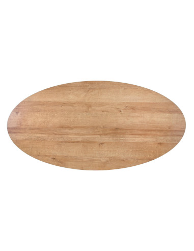 Owalna ława z szufladą FLORES loftowa 