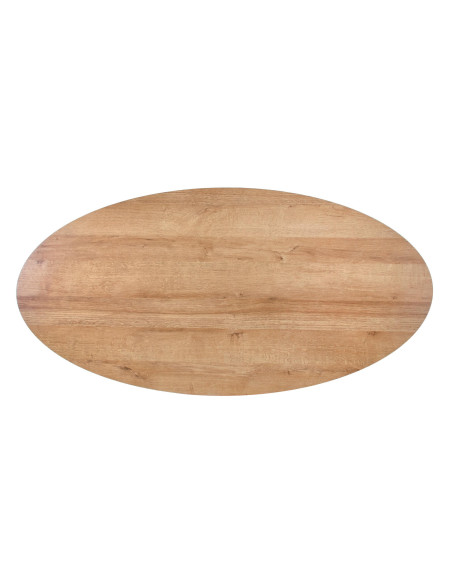 Owalna ława z szufladą FLORES loftowa 