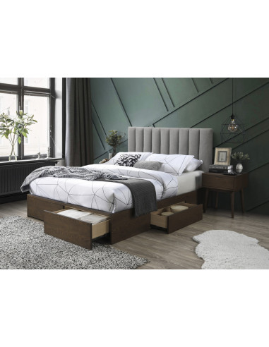 GORASHI Łóżko z Zagłówkiem i 4 Szufladami 160x200 cm - Komfort i Styl