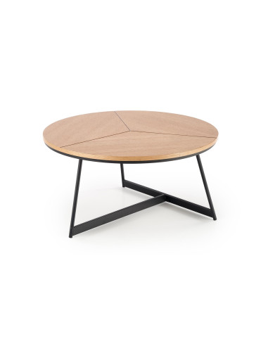 Okrągła ława BARADERO 45 cm dąb naturalny / czarny