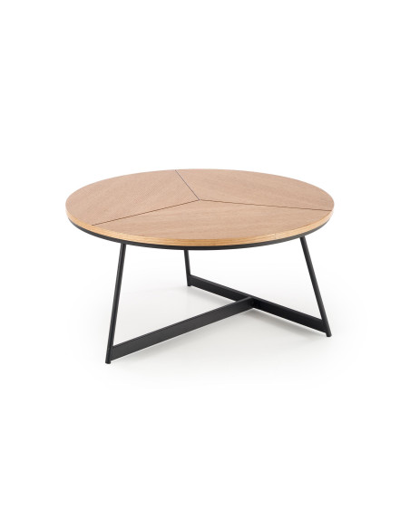 Okrągła ława BARADERO 45 cm dąb naturalny / czarny