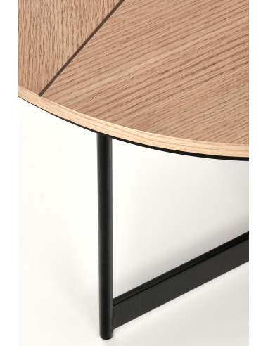 Okrągła ława BARADERO 45 cm dąb naturalny / czarny