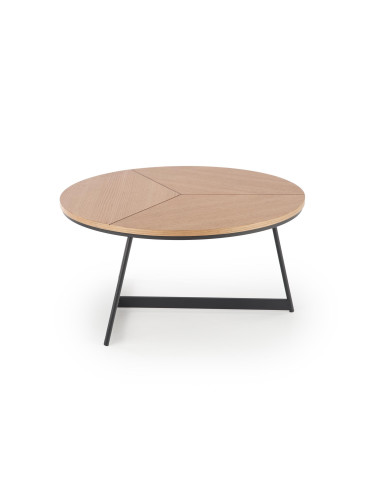 Okrągła ława BARADERO 45 cm dąb naturalny / czarny